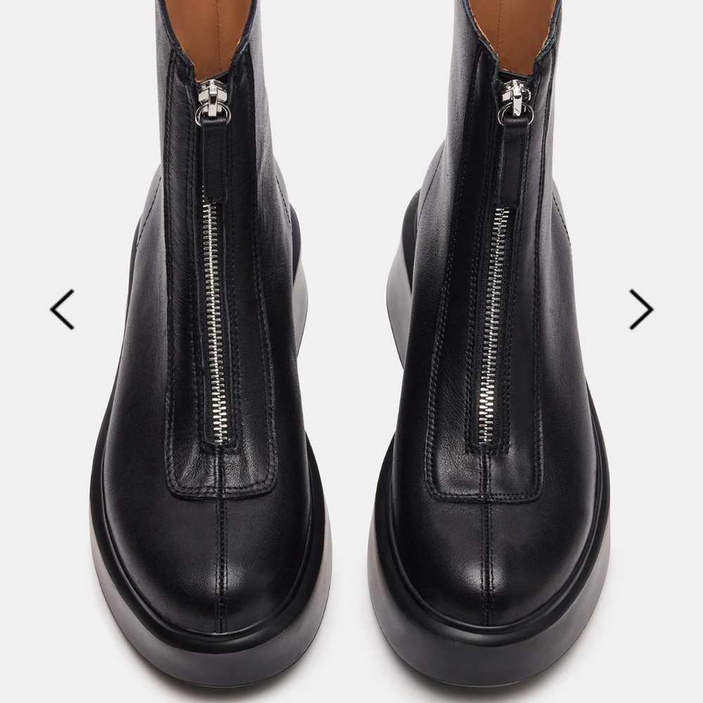 Women Black Zipper Boots - Picture 11 of 12